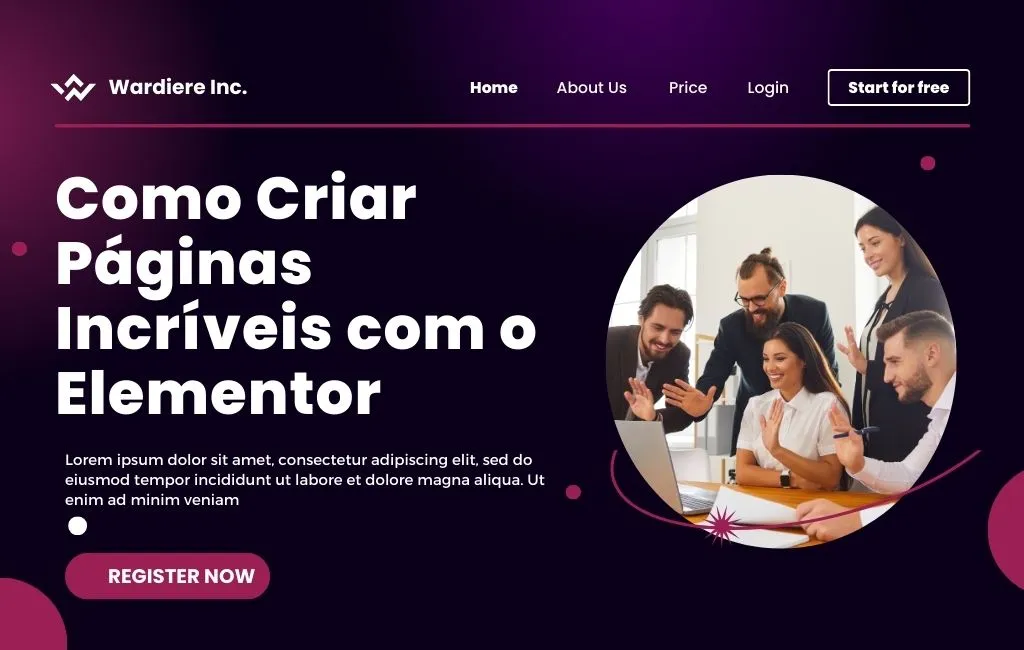 como criar páginas com elementor