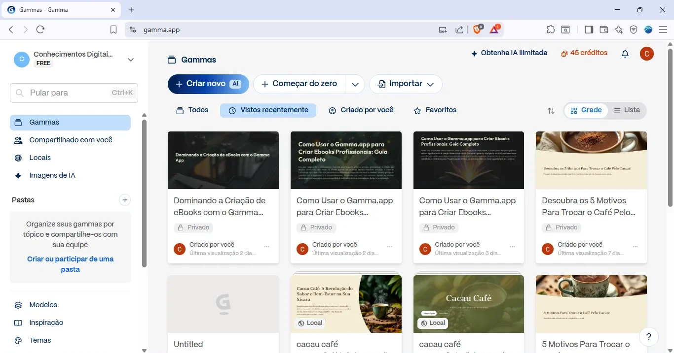 como criar ebook no gamma app
