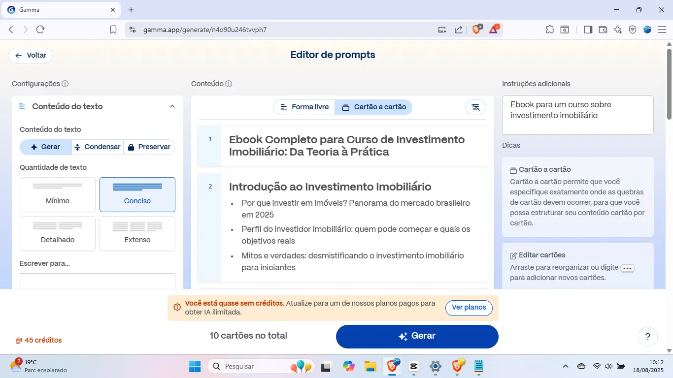 como criar ebook no gamma app