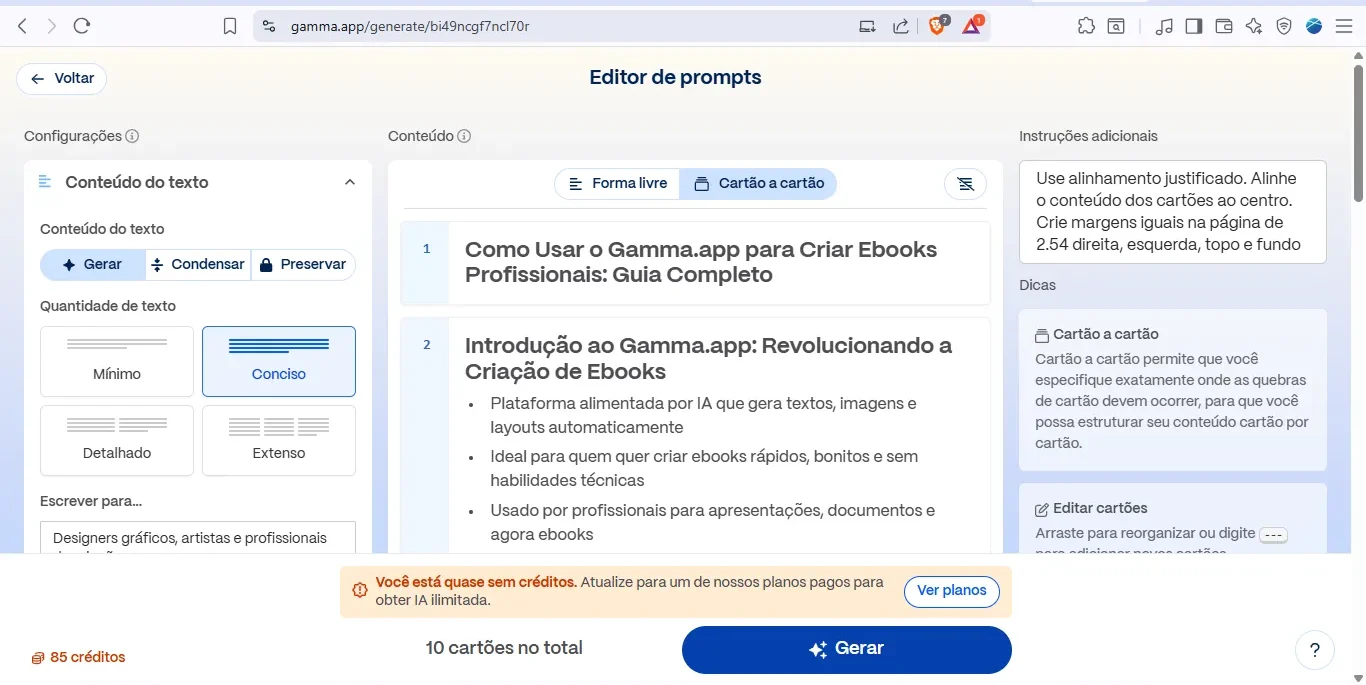 Como Gerar um Ebook com Gamma App