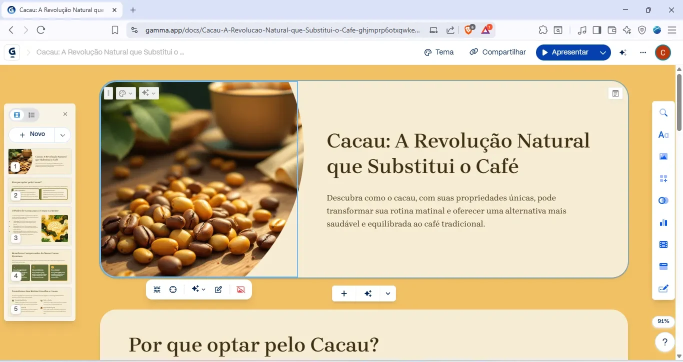 apresentação no gamma app