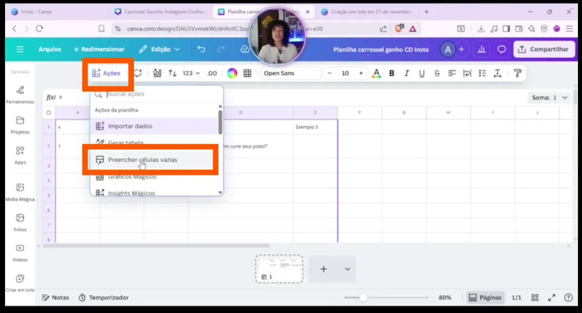 carrossel criar em lote