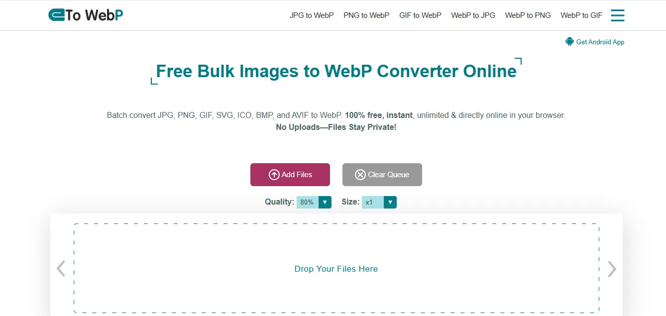 como criar página de vendas com inteligência artificial sie para converter imagems para webp