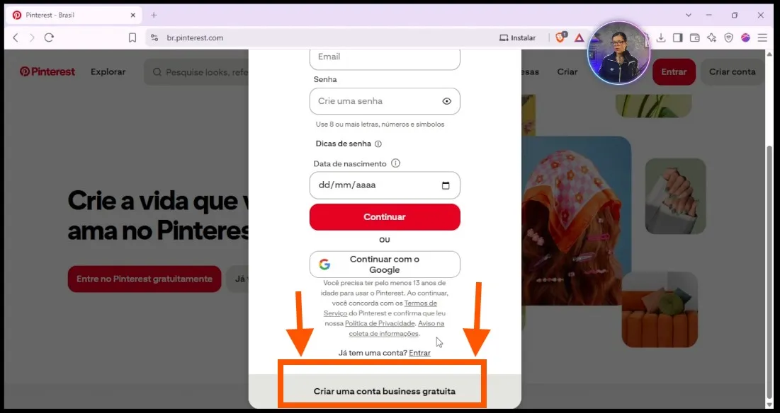 desafio pinterest conta comercial
